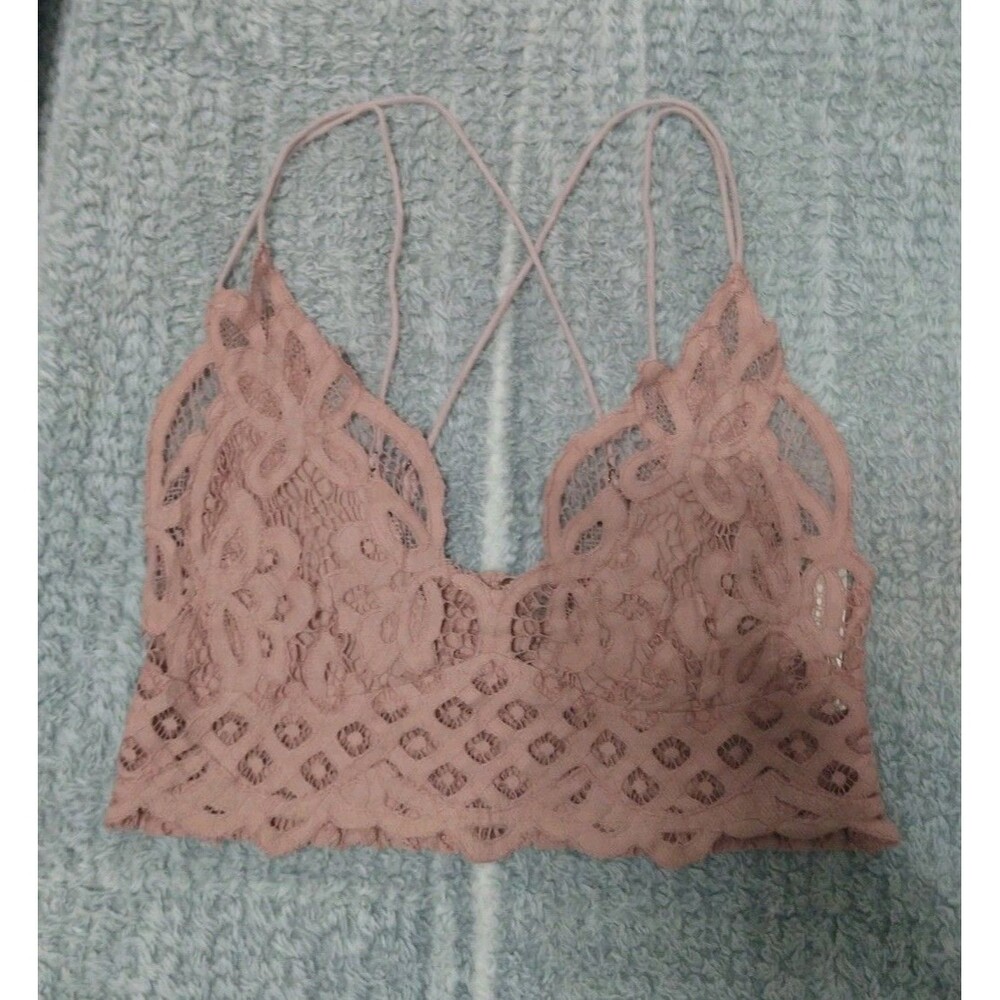 Free People Embroidered Lace Top Blush Small Feminine Boho Cottagecore